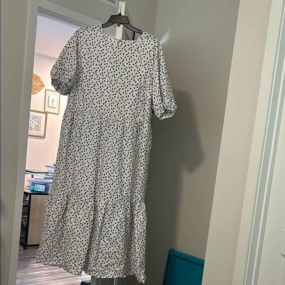 Polka Dot Puff Sleeve Dress